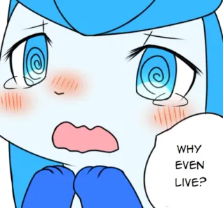 😨 WHY EVEN LIVE? triste, chorando, desenho animado, emocional, anime telegram sticker