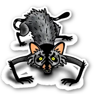 👿 animale, mostro, creatura, fantasia, ferale, selvaggio, illustrazione telegram sticker
