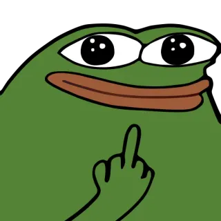 🖕 Pepe the Frog 悲伤蛙佩佩, 表情包, 冒犯性, 中指, 卡通青蛙, 网络迷因 whatsapp sticker