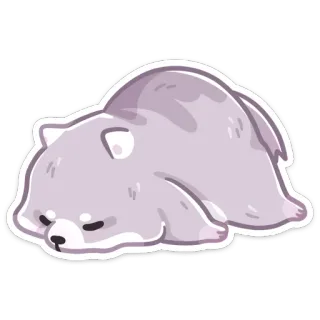 🫠 animal, bear, sleeping, cute, lazy, cartoon telegram sticker