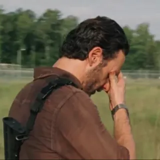 😞 Rick Grimes The Walking Dead The Walking Dead, Rick Grimes, crying, upset telegram sticker