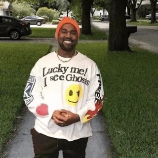 🧪 Kanye West Lucky me!
I see Ghosts rapper, musician, celebrity, smile, kanye, west whatsapp sticker