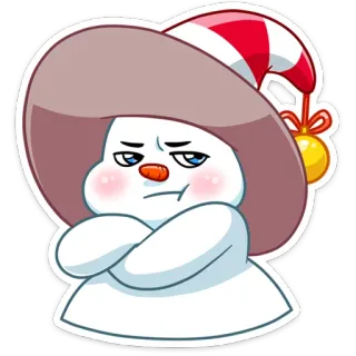 😒 Muñeco de nieve, Dibujos animados, Invierno, Navidad, Sombrero, Lindo whatsapp sticker