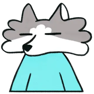 😑 lobo, dibujos animados, animal, pegatina, furry telegram sticker