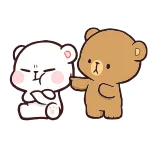 😣 медведи, мультфильм, милые, молоко, мокко telegram sticker