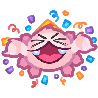 🥳 축하, 파티, 만화, 재미, 귀여운, 행복 telegram sticker
