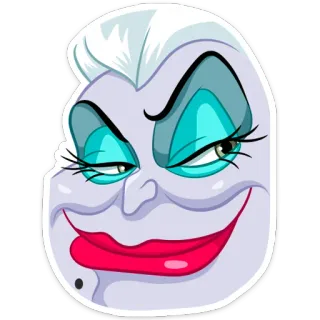 😈 Ursula The Little Mermaid Disney, vilão, Úrsula, bruxa do mar, personagem de desenho animado, fantasia, mal telegram sticker