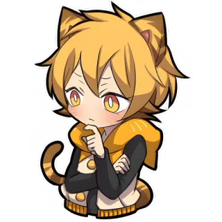 🤔 고양이, 애니, 만화, 귀여운, 스티커, 일러스트, 귀여운 telegram sticker