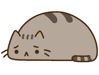 😔 Pusheen cat, cartoon, sad, cute, pusheen telegram sticker