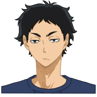 😐 Hajime Iwaizumi Haikyuu!! anime, character, hajime, iwaizumi, haikyuu, manga telegram sticker
