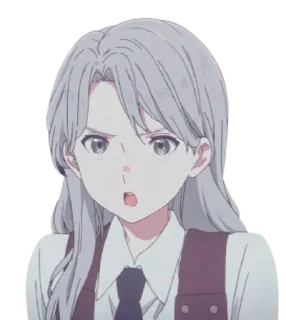 😡 anime, sticker, cartoon, woman, serious telegram sticker