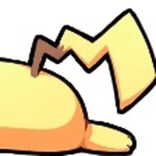3⃣️ Pikachu pokemon, pikachu, animale, cartone animato, elettrico, sdraiato telegram sticker