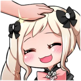 😊 anime, fofo, kawaii, carinho na cabeça, adesivo, mangá whatsapp sticker