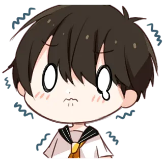😢 Anime, Smutny, Nerwowy, Słodki, Chibi, Mundur szkolny whatsapp sticker