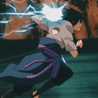 🎼 Sasuke Uchiha Naruto Sasuke, Naruto, Anime, Ninja, Fulmine, Corsa telegram sticker