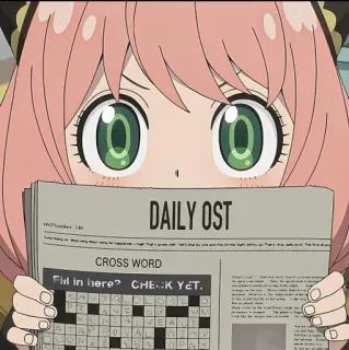 🌸 DAILY OST Anime, Mots croisés, Journal, Personnage, Quotidien, BO telegram sticker