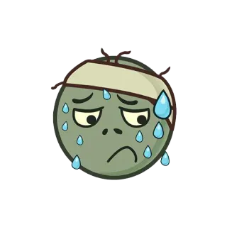 😓 이모지, 아픔, 두통, 땀, 부상, 좀비 telegram sticker