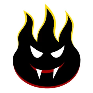 🔥 lửa, ngọn lửa, quái vật, halloween, đáng sợ, ác quỷ, ma quỷ, tối, hoạt hình telegram sticker