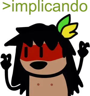 👉 Implicando 토착, 만화, 브라질, 캐릭터 telegram sticker