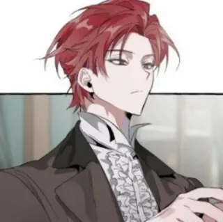 🥢 anime, manga, pelo rojo, arte, ilustración, personaje telegram sticker