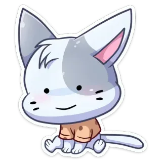 🫥 gato, animal, desenho animado, kawaii, fofo, animal de estimação whatsapp sticker