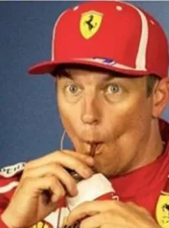 🥤 Kimi Räikkönen piloto, fórmula 1, kimi, ferrari, f1 telegram sticker