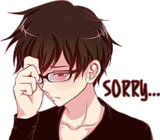 🙁 SORRY... scuse, triste, mi dispiace, anime, cartoni animati, di scusa telegram sticker