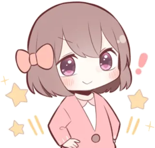 😌 Аниме, Милый, Каваий, Девушка, Чиби, Мультфильм, Наклейка telegram sticker