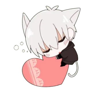 💖 gato, coração, fofo, animal, desenho animado, amor, kawaii telegram sticker