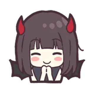 ☺️ teufel, anime, süß, aufkleber, figur, rote hörner, cartoon telegram sticker