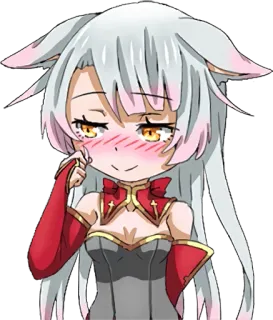 😳 애니메이션, 소녀, 치비, 귀여운, 귀, 홍조 telegram sticker