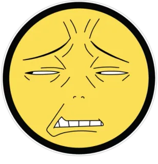 😟 Emoji, Twarz, Kreskówka, Wyraz, Żółty, Naklejka telegram sticker