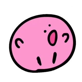 😮 Kirby ピンク, 可愛い, アニメ, ゲーム, ブロブ, マスコット telegram sticker