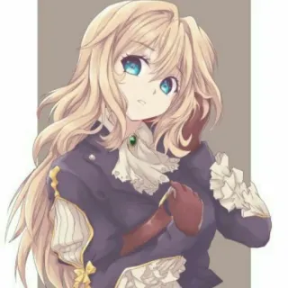 😢 anime, girl, blonde hair, blue eyes, cartoon, character telegram sticker