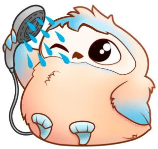 🚿 Kreskówka, Słodkie, Prysznic, Kąpiel, Uroczy, Ptak telegram sticker