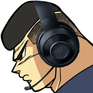 👾 anime, gaming, headphones, razer, portrait, cartoon telegram sticker