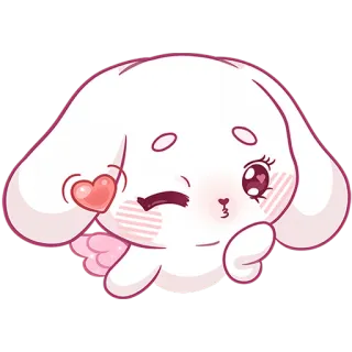 😘 cute, kawaii, cartoon, animal, dog, love, heart, winking telegram sticker