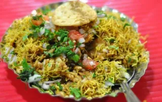 🍲 indisches Essen, Streetfood, Chaat, Sev Puri, herzhaft, Snack, Gericht telegram sticker