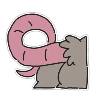 👀 стикер, мультфильм, животное, червь, персонаж whatsapp sticker