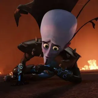 🌟 Megamind Megamind, méchant, super-vilain, triste, animé, film telegram sticker