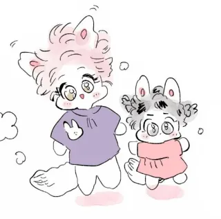 😃 귀여운, 만화, 카와이, 동물, 캐릭터 telegram sticker