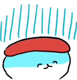 😰 卡通, 可爱, 贝雷帽, 雨, 角色 telegram sticker