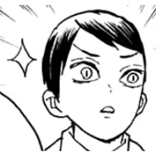✨ Manga, Anime, Cómic, Personaje, Sorprendido, Expresión, Blanco y negro telegram sticker