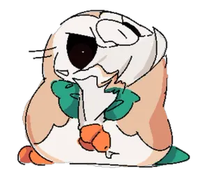 😐 Rowlet Pokemon pokemon, rowlet, mignon, hibou telegram sticker