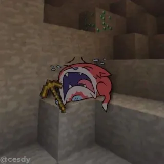 😭 Minecraft 我的世界, 游戏, 哭泣, 角色, 数字艺术 telegram sticker