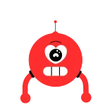 ❤️ Monster, rot, Cartoon, Auge, Zähne, süß telegram sticker