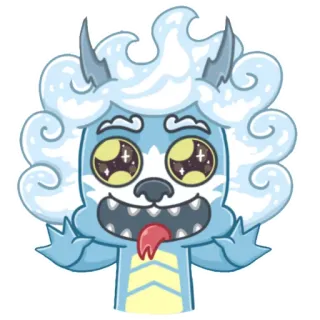 🤤 monstro, desenho animado, fofo, ilustração, adesivo, personagem, engraçado, peludo telegram sticker