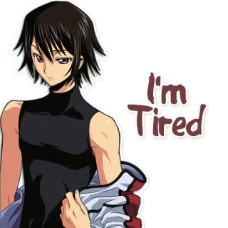 😩 I'm Tired anime, tired, manga, character, sleepy, exhausted telegram sticker
