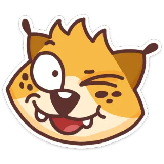 😉 Katze, Tier, Cartoon, lustig, zwinkernd, süß, Luchs telegram sticker