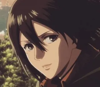 🌿 Mikasa Ackerman Attack on Titan anime, character, mikasa ackerman, attack on titan, aot telegram sticker